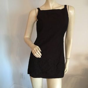Vintage Emanuel Ungaro brown beaded mini dress
